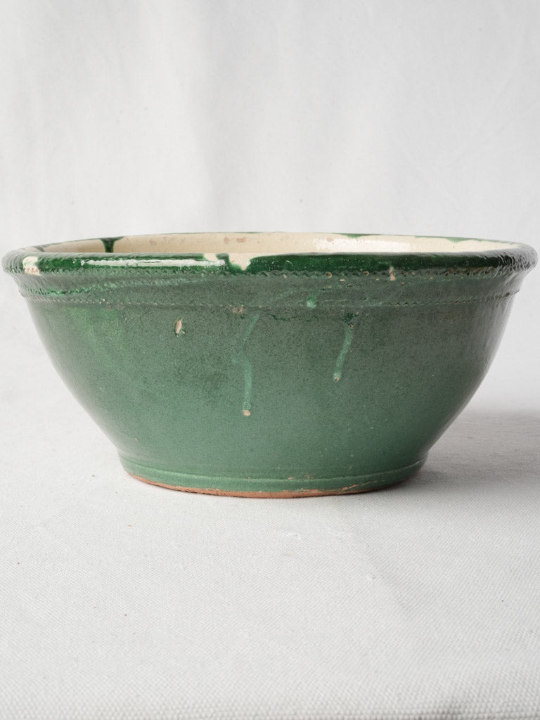 Provençal glazed green ceramic bowl  
