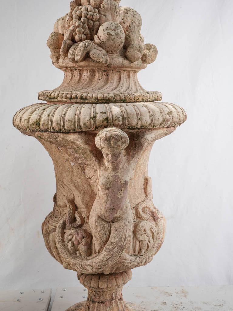 Artistically complex terracotta decorative urns