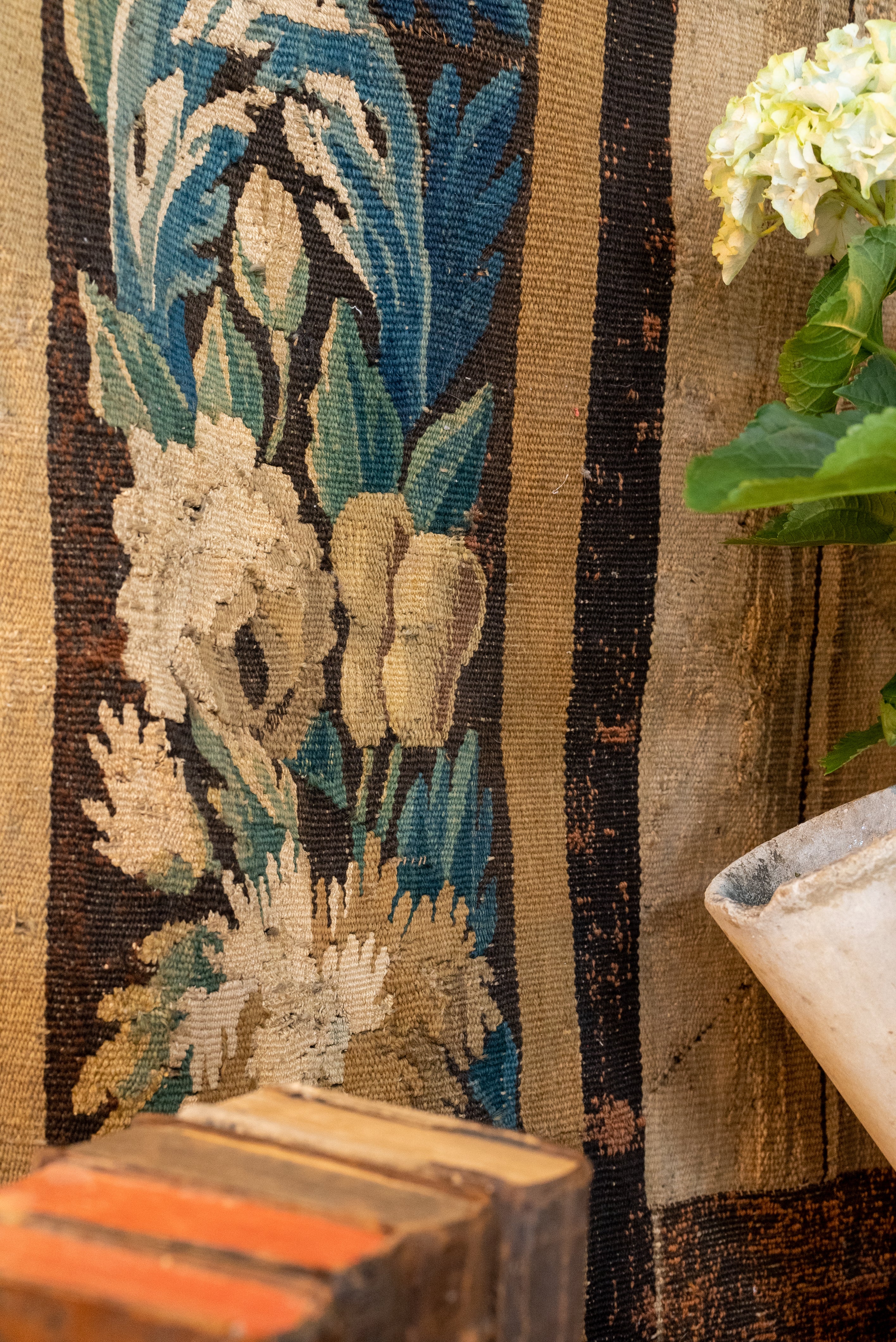 Flower and fruit framed tapestry