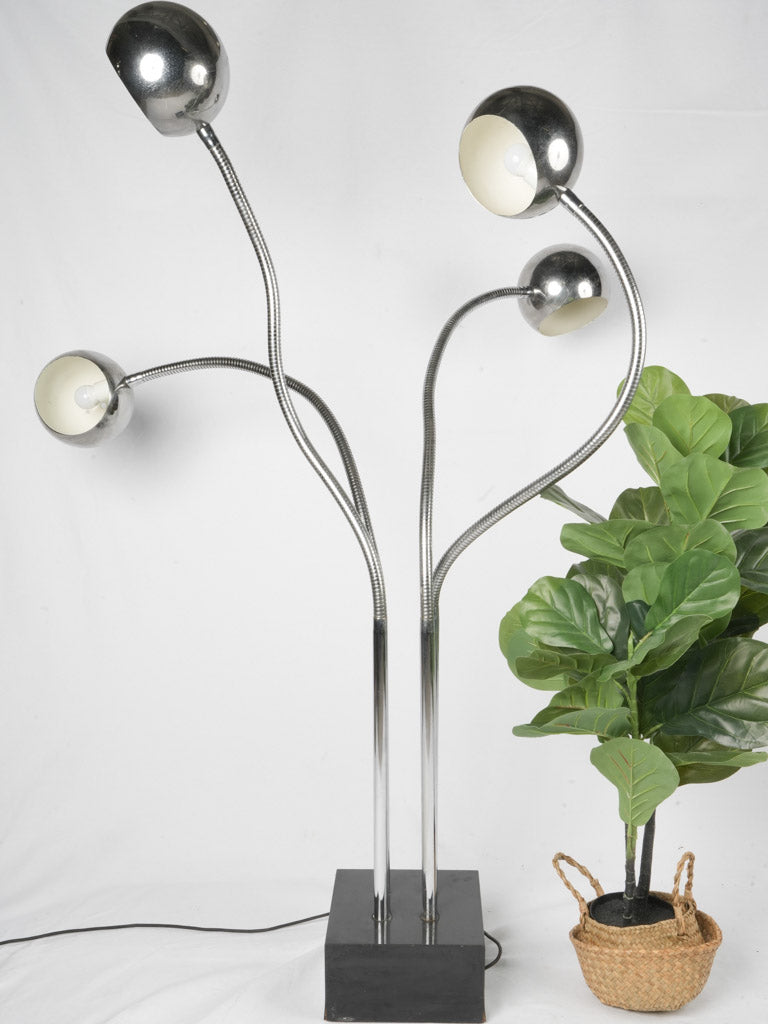 Aged black cubic base lamp