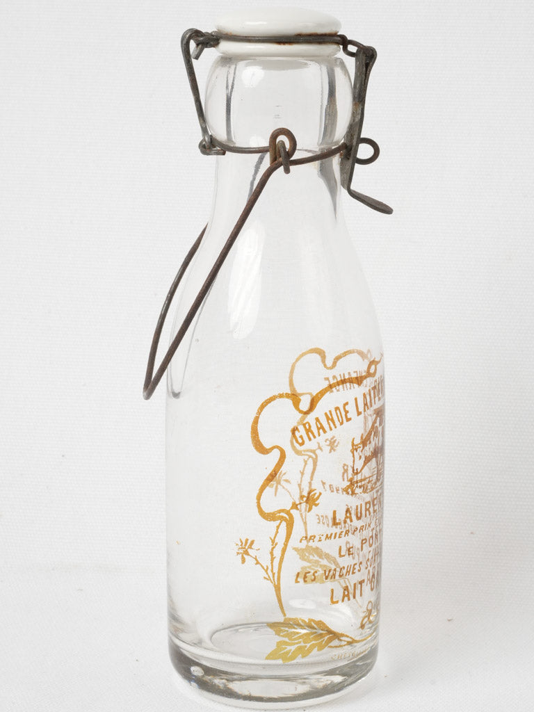 Authentic early-twentieth century glass milk bottle