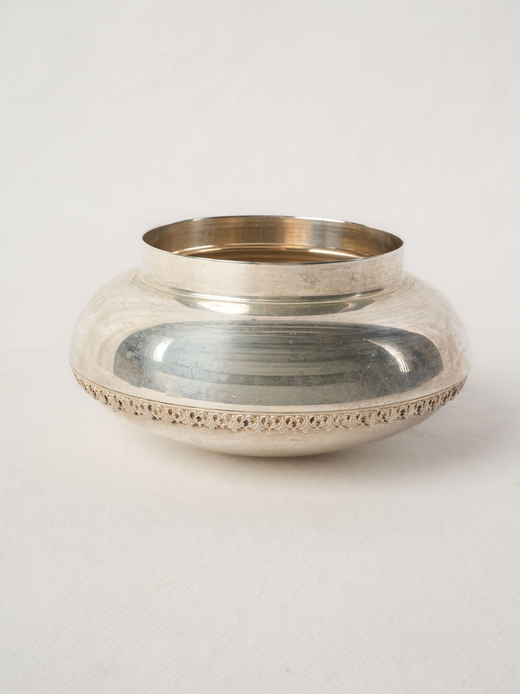 Round Antique French Silver Bowl / Lid
