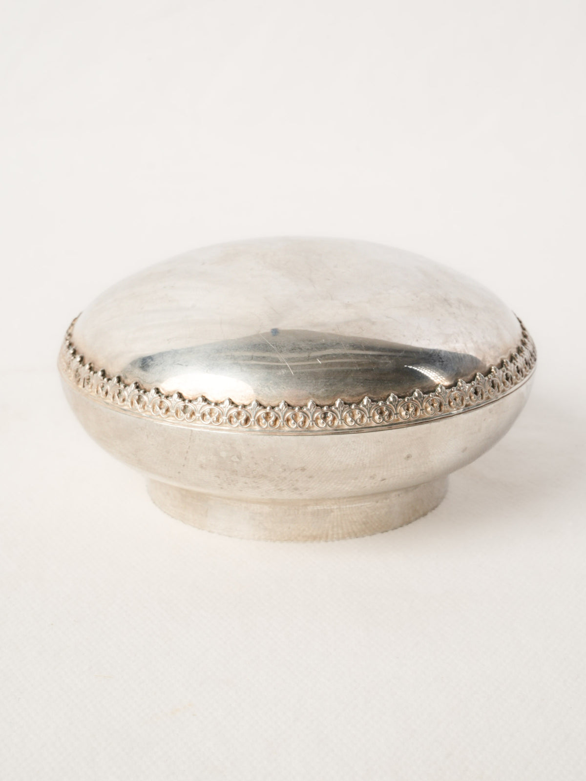 Round Antique French Silver Bowl / Lid