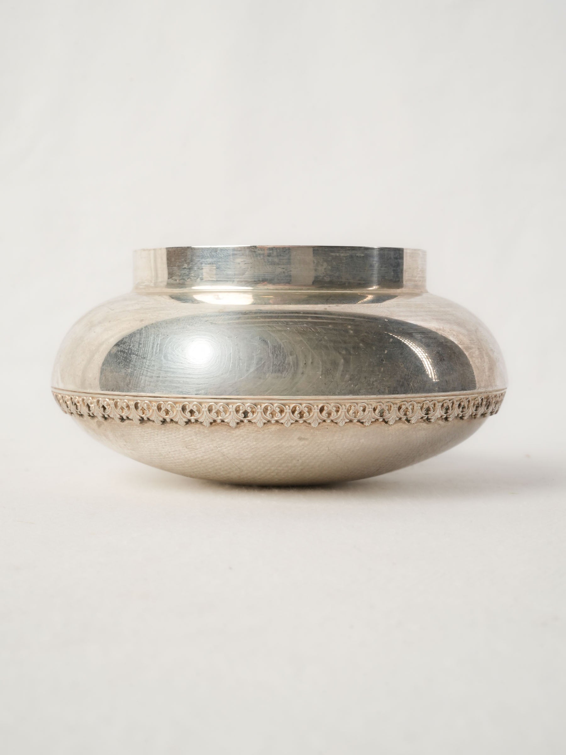 Round Antique French Silver Bowl / Lid