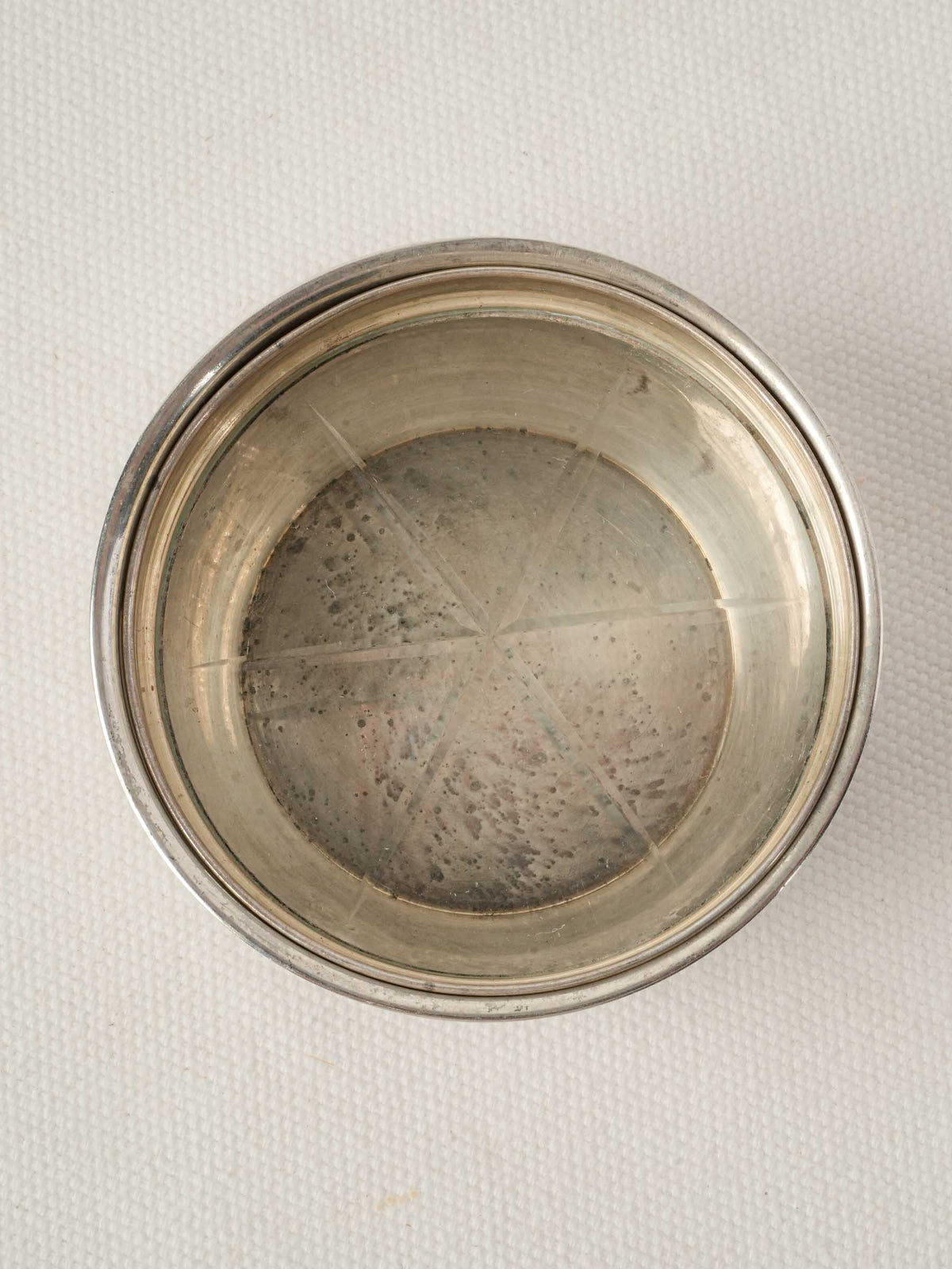 Small Antique Silver Bowl w/ Glass Lid