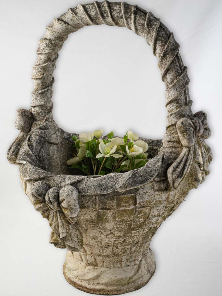 Rustic French concrete outdoor basket