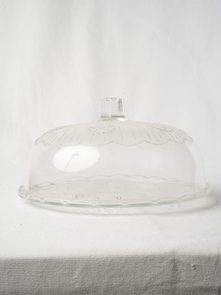 Large Vintage Pressed Glass Cheese Dome - 11¾"