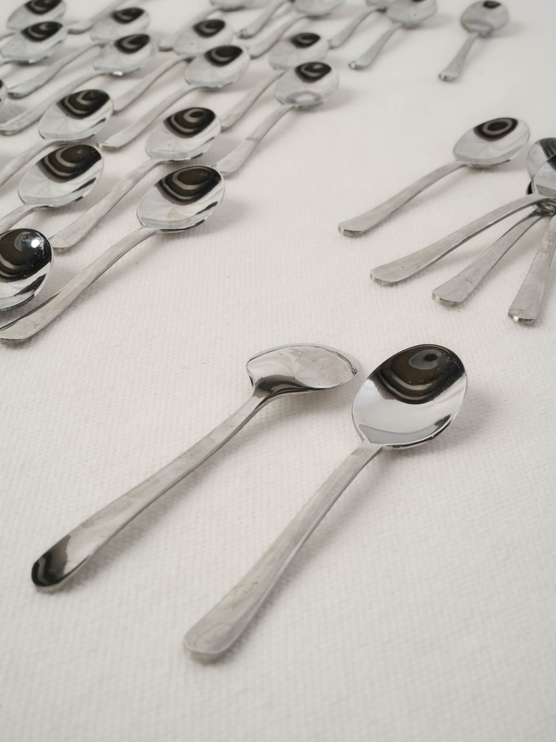 Collection of stainless steel tasting spoons