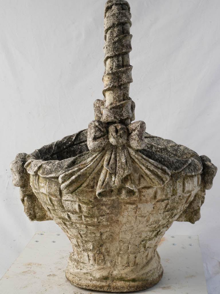 Durable concrete floral garden basket