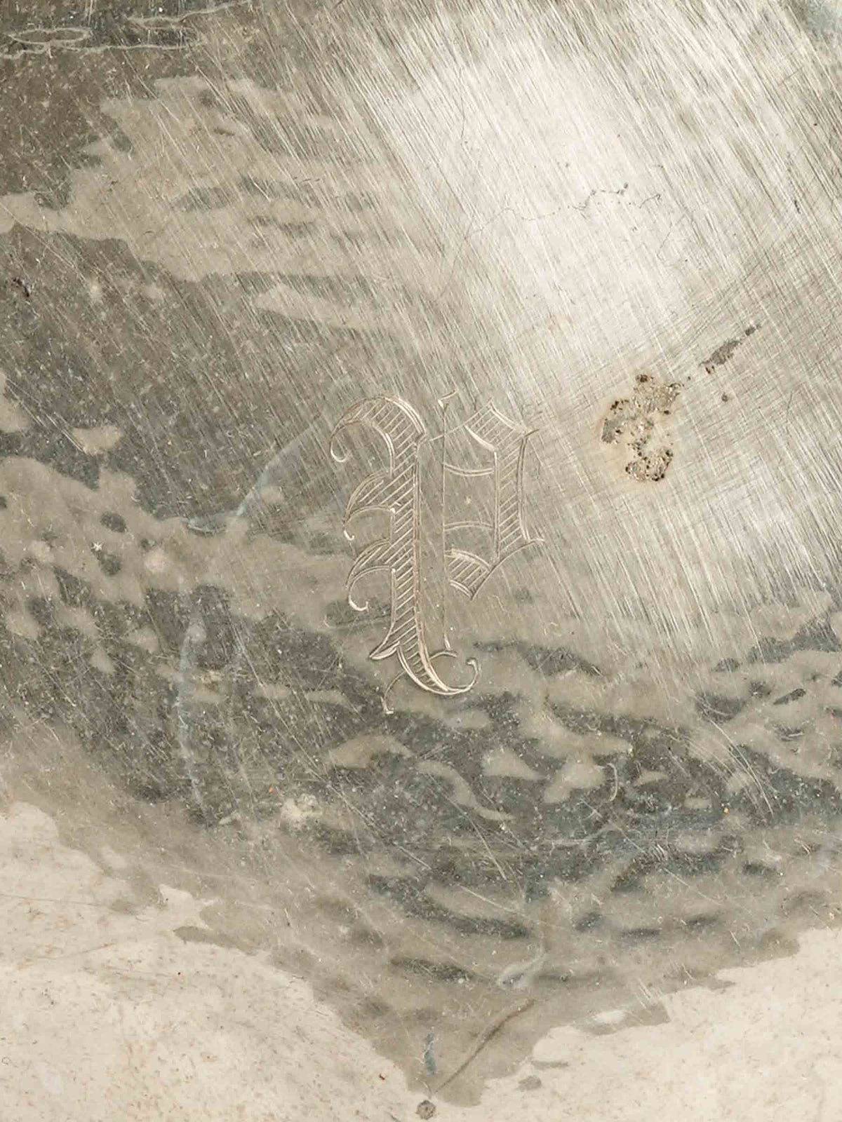 Art Deco Silver Dish with P Monogram