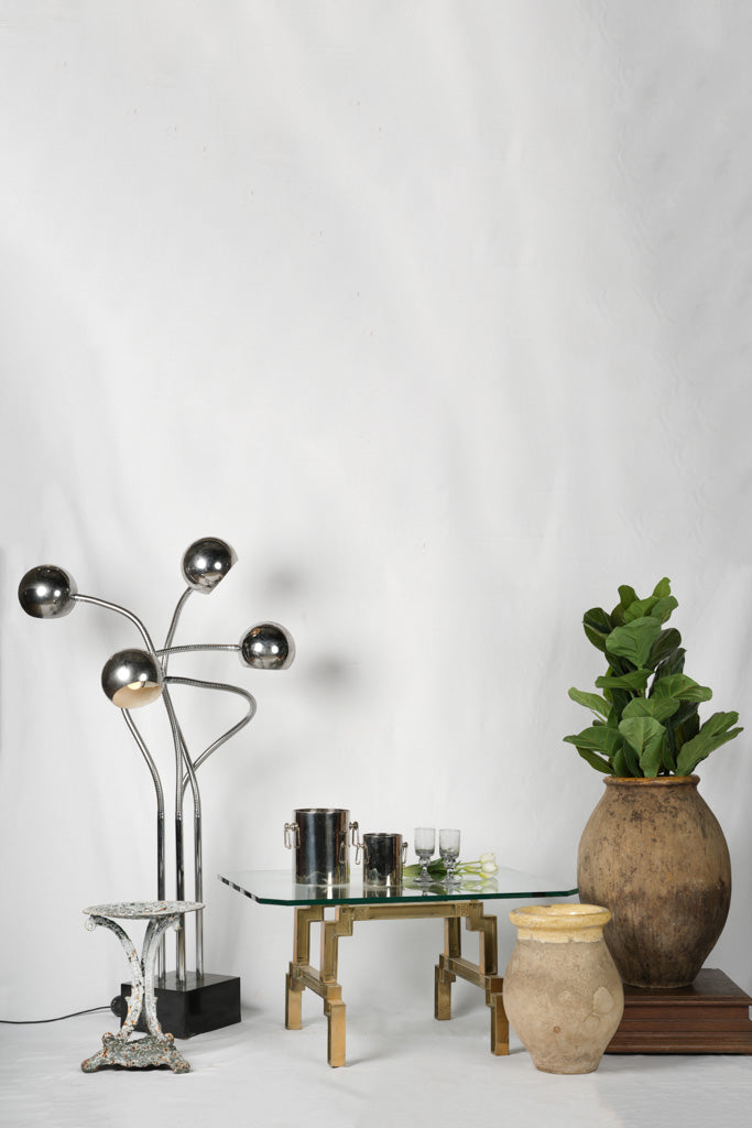 Multi-directional chrome Hydra floor spotlight