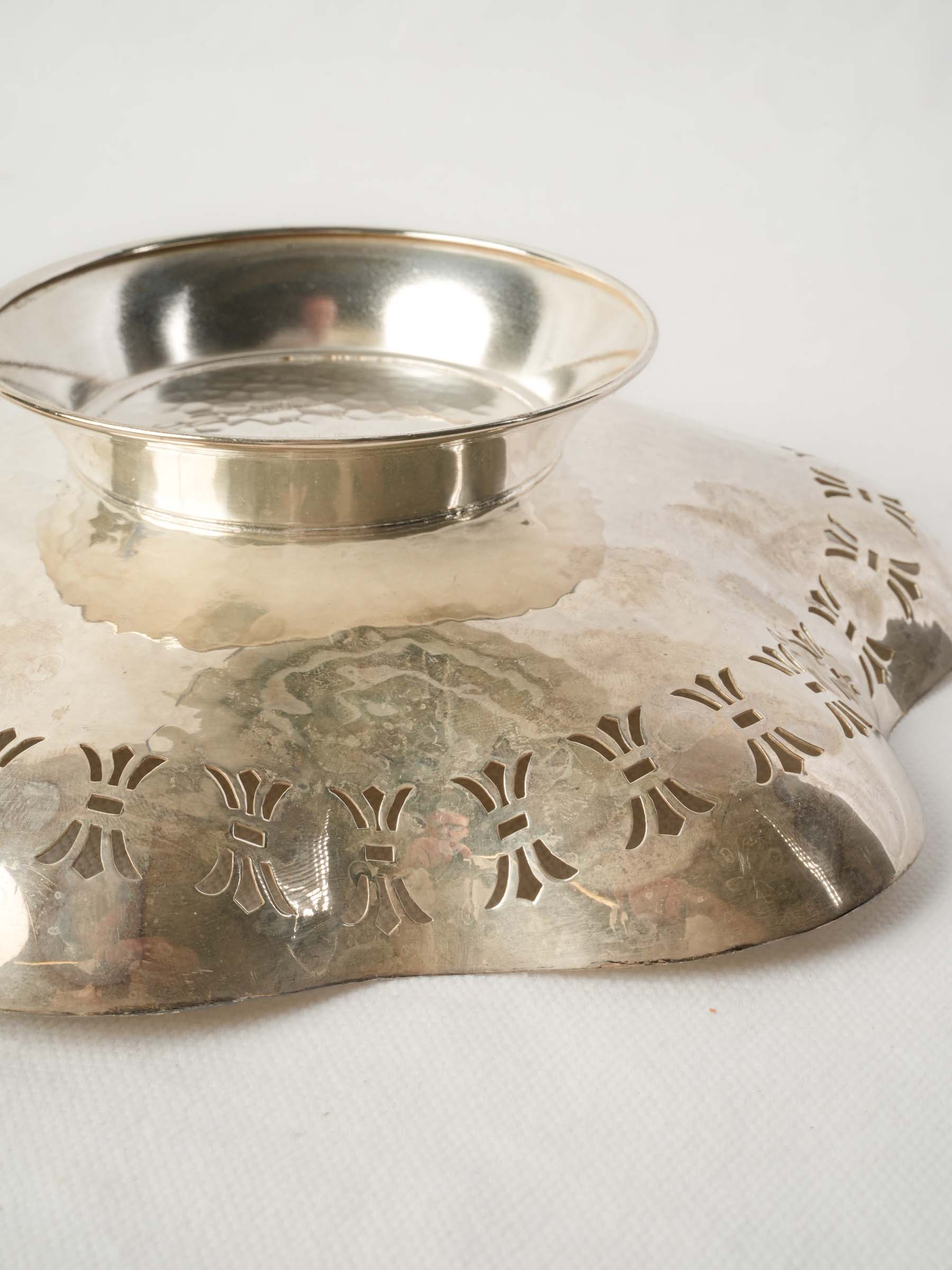 Art Deco Silver Dish with P Monogram