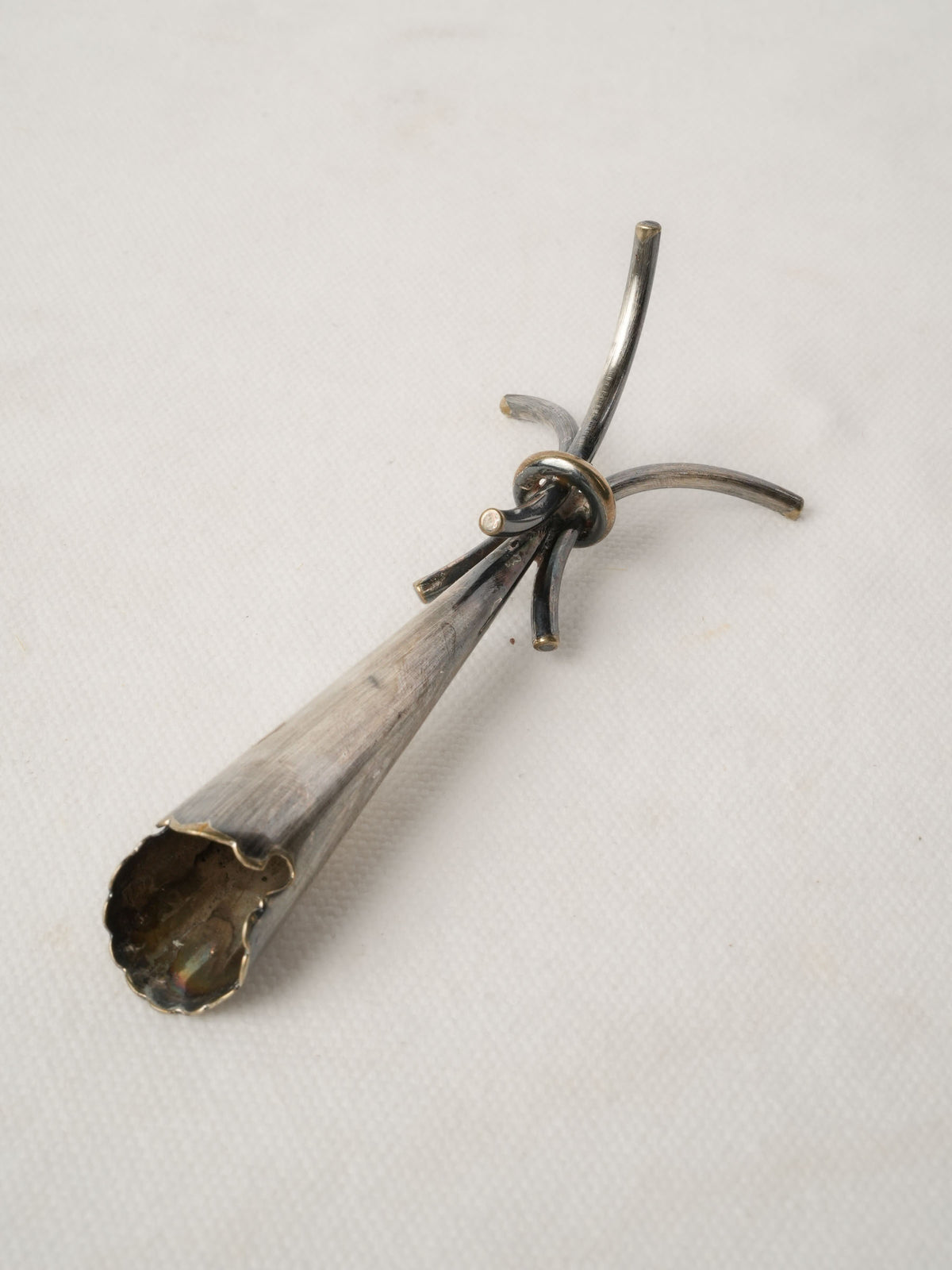Sculptural Silver-Plate Vintage Candle Holder / Vase