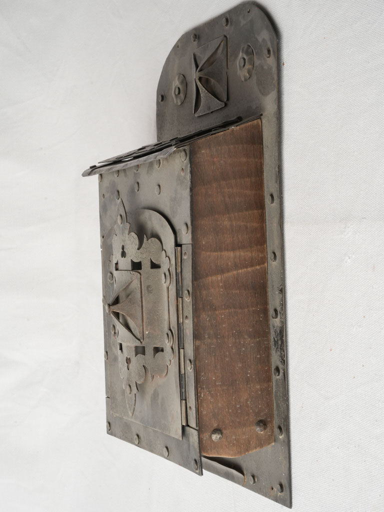 Antique iron and wood postbox  