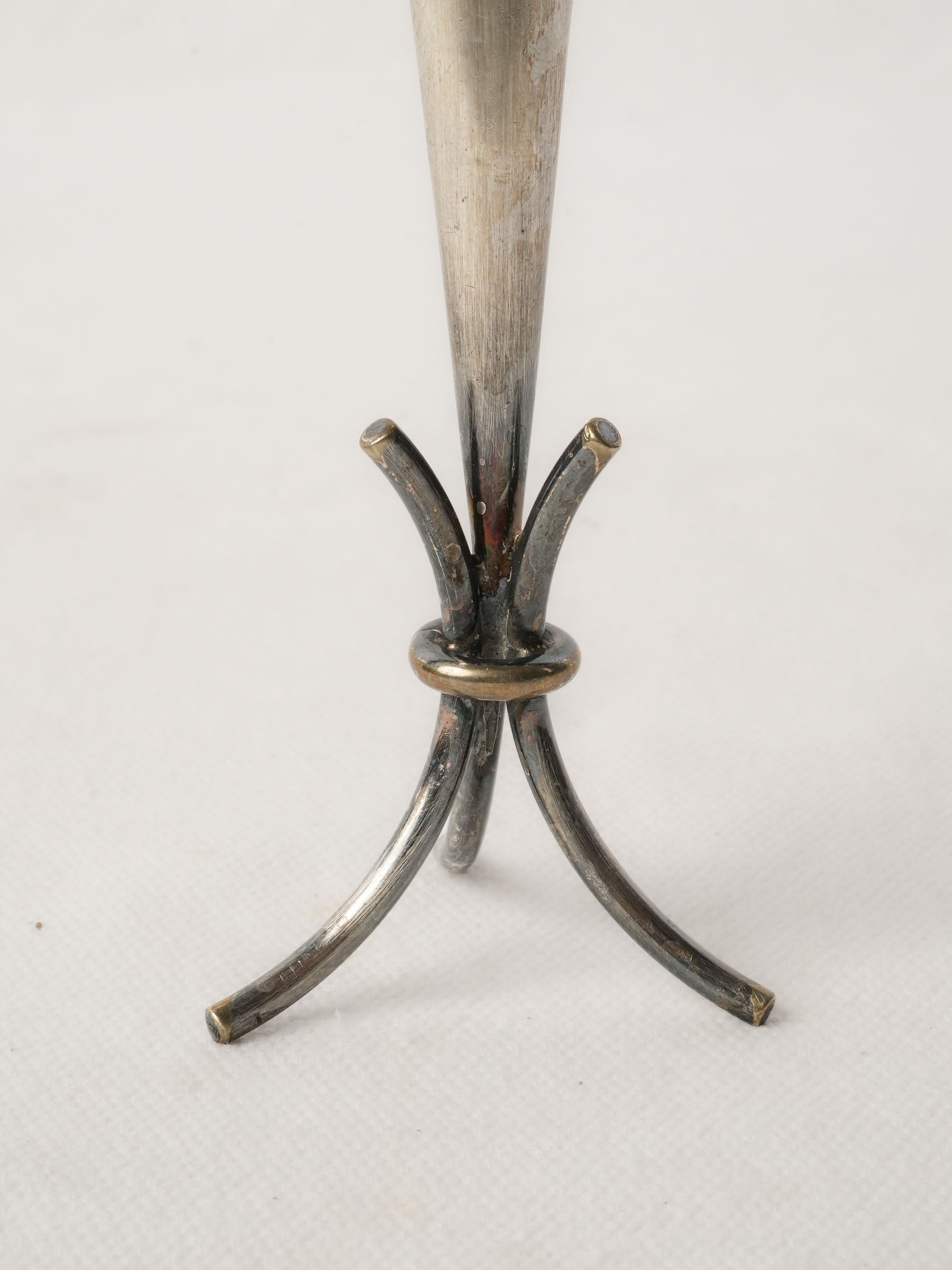 Sculptural Silver-Plate Vintage Candle Holder / Vase
