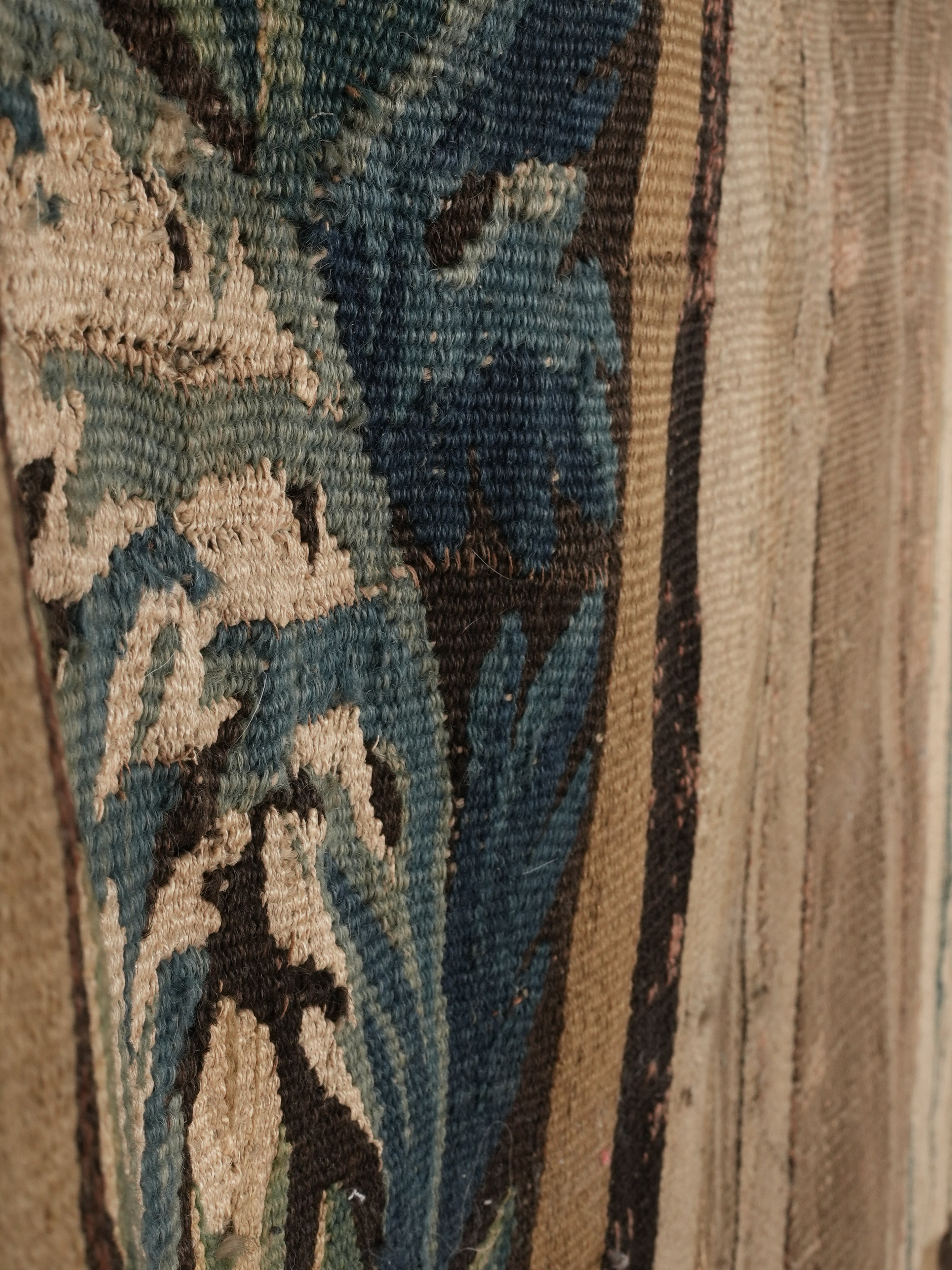 Antique Aubusson with blue tones
