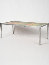 Vintage colorful French mosaic coffee table
