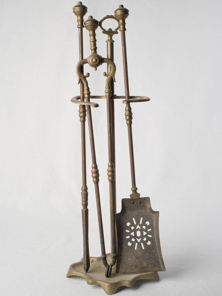 Vintage French fireplace tool set