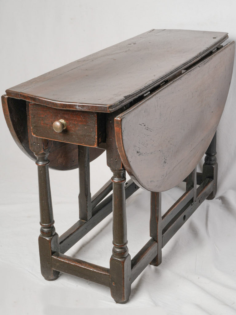 Provincial walnut drop-leaf table