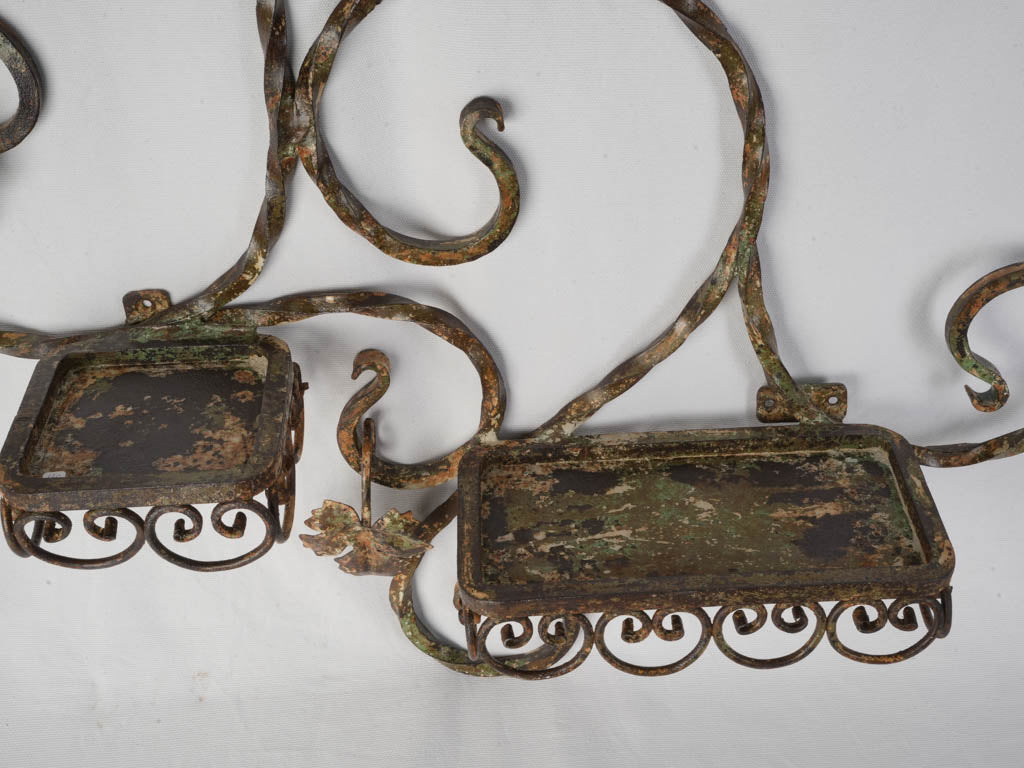 Twisted bar vintage wall shelf