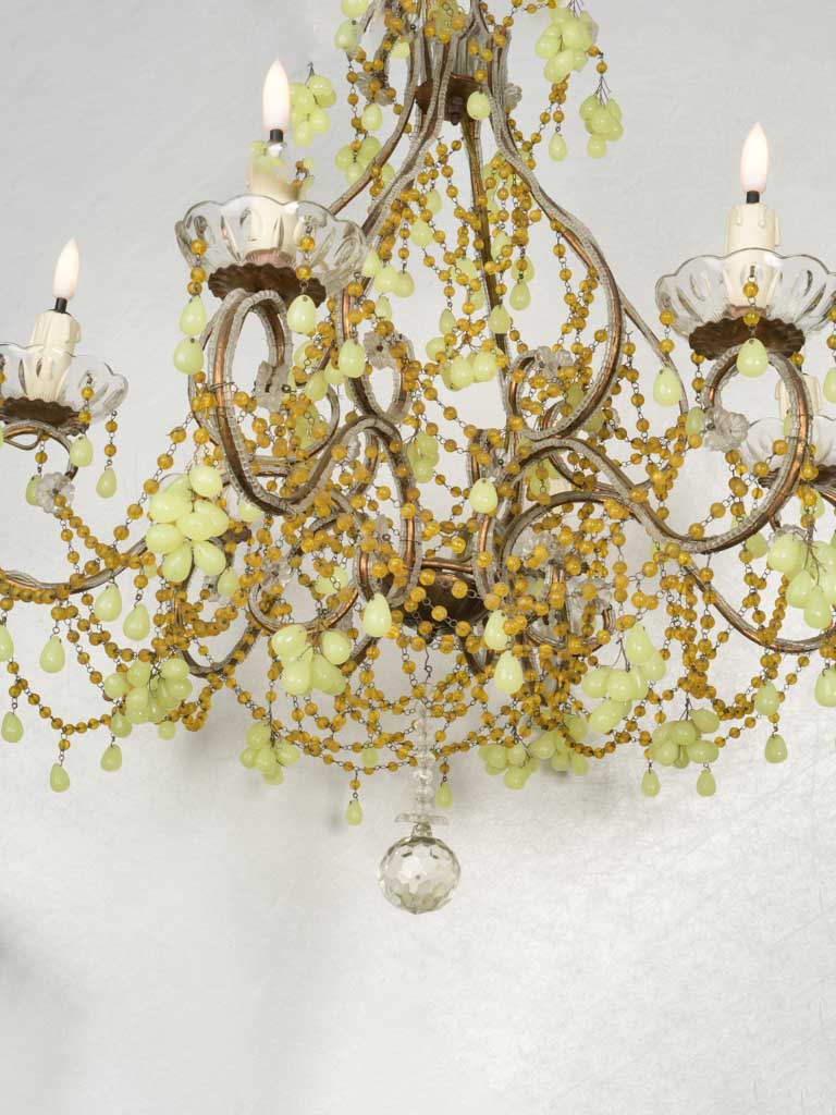 Enchanting Italian glass droplet chandelier
