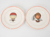 Set of 6 hot air balloon channel Crossing commemorative plates 7½"