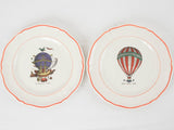 Set of 6 hot air balloon channel Crossing commemorative plates 7½"