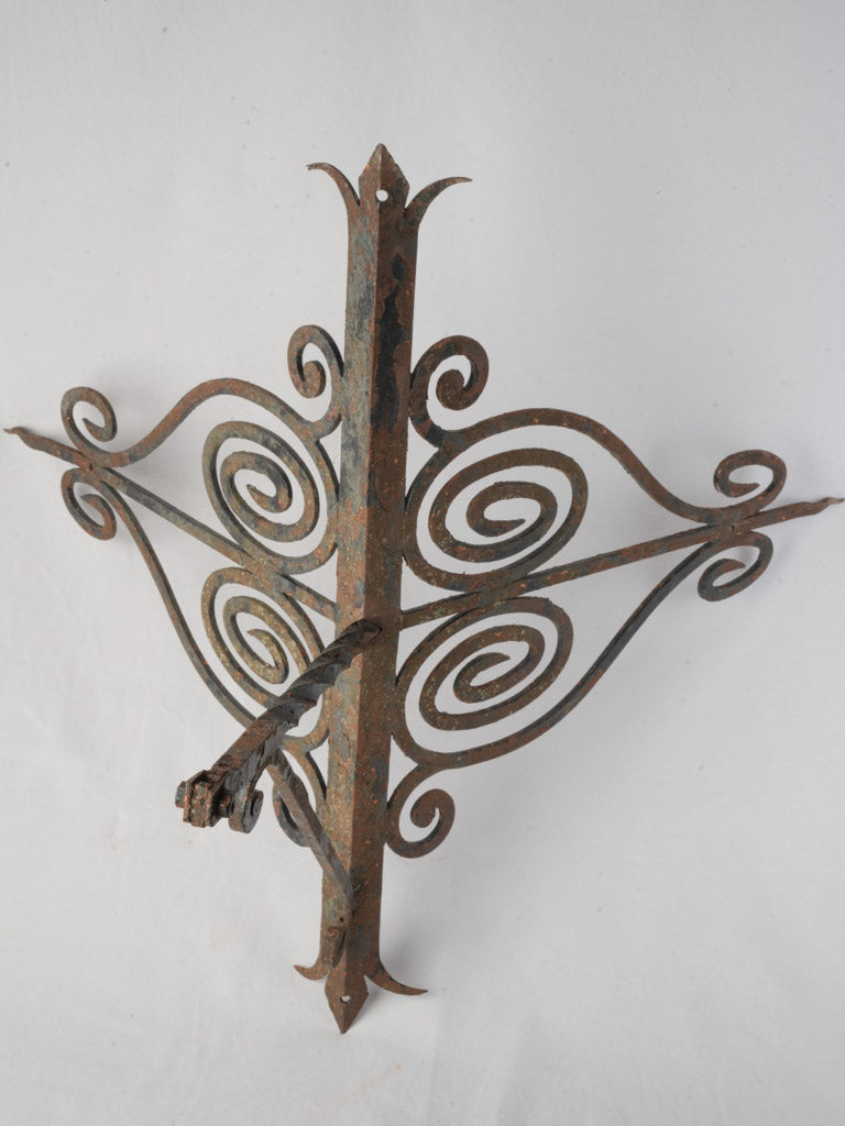 Rustic hand-forged iron wall support