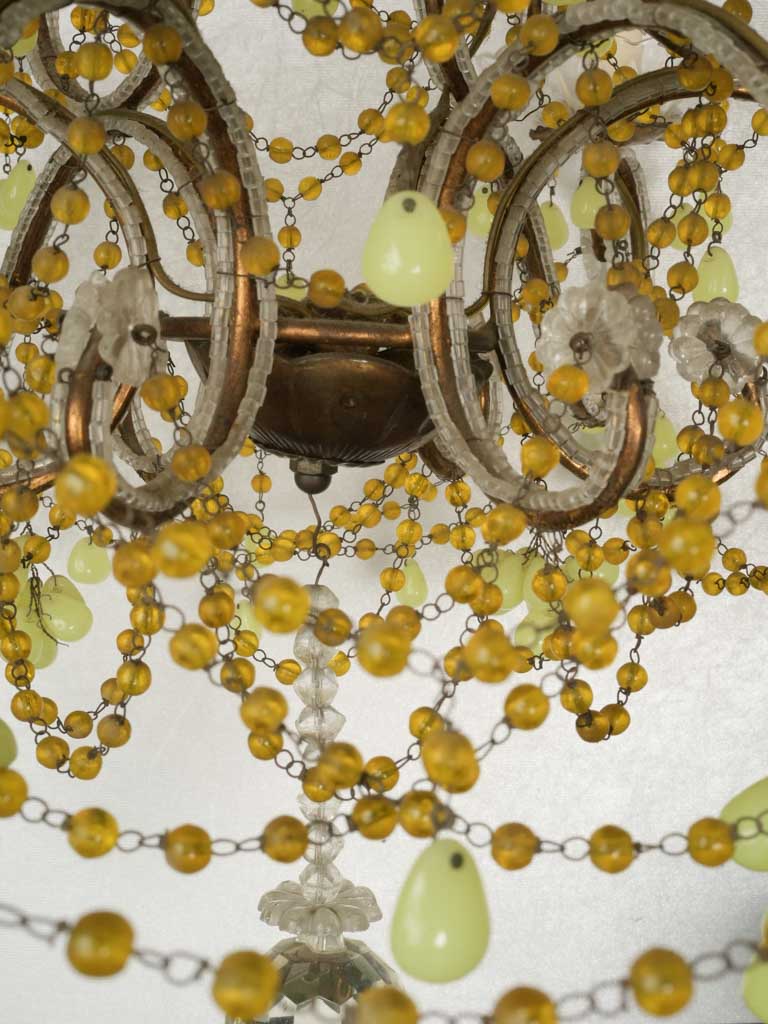 Decorative lime glass antique chandelier