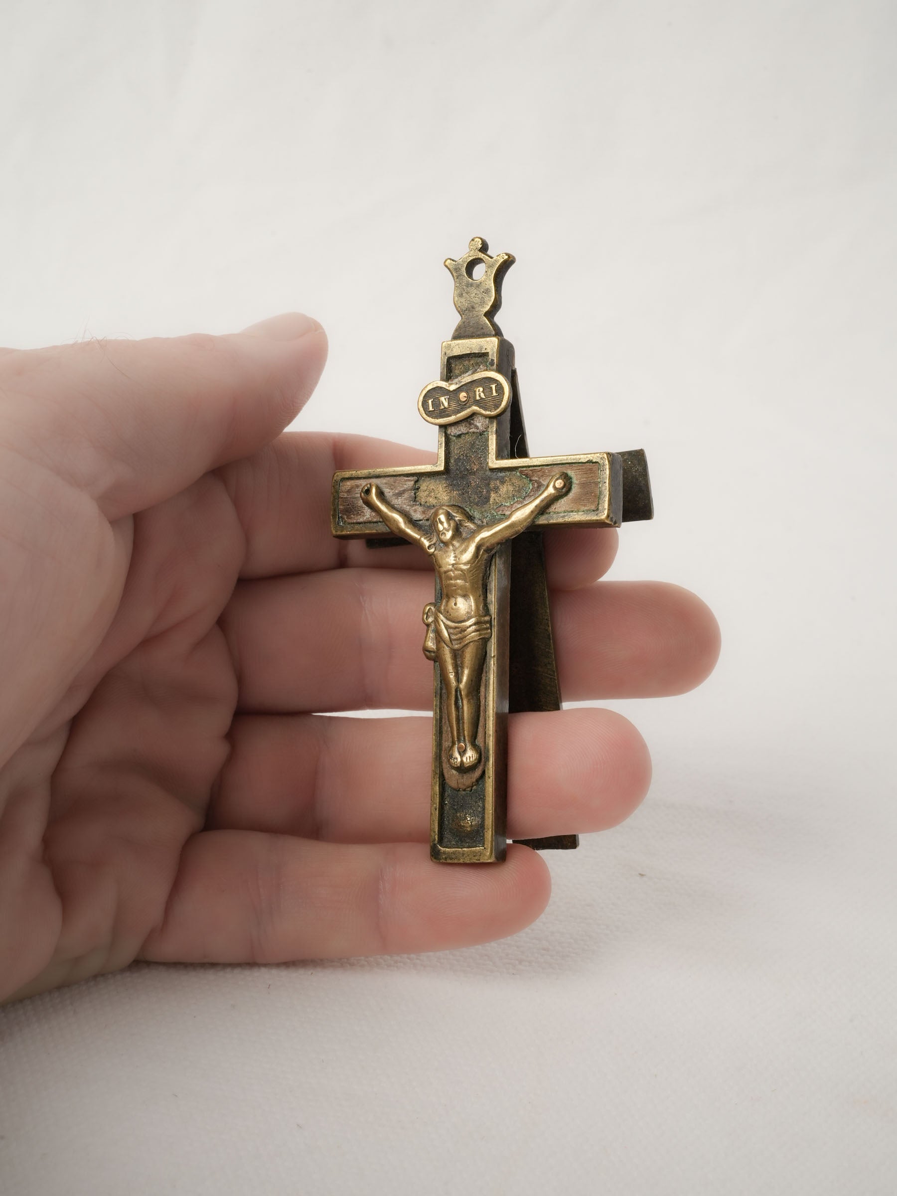 Antique Bronze Devotional Crucifix