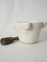 Exquisite antique marble and wooden pestle