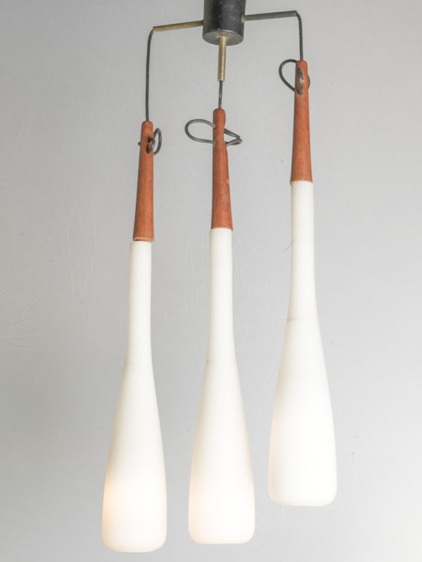 Triple Drop Ceiling Lamp - Uno & Östen Kristiansson for Luxus, Sweden 33½"