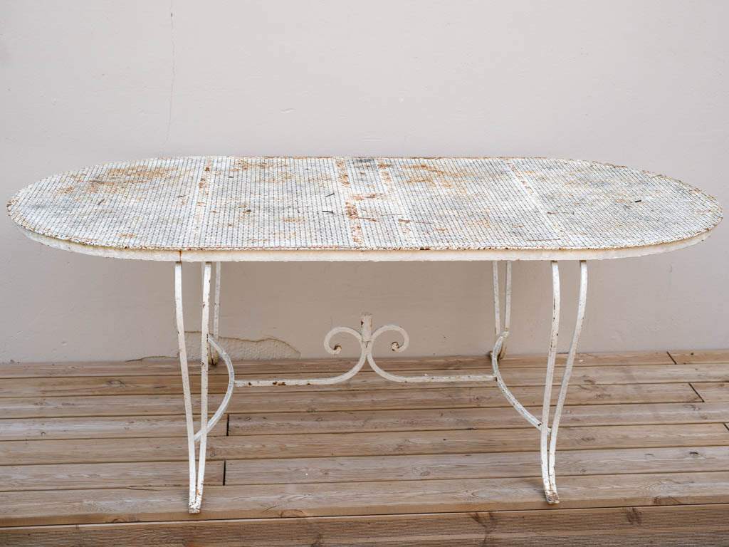 Rustic weathered white outdoor table