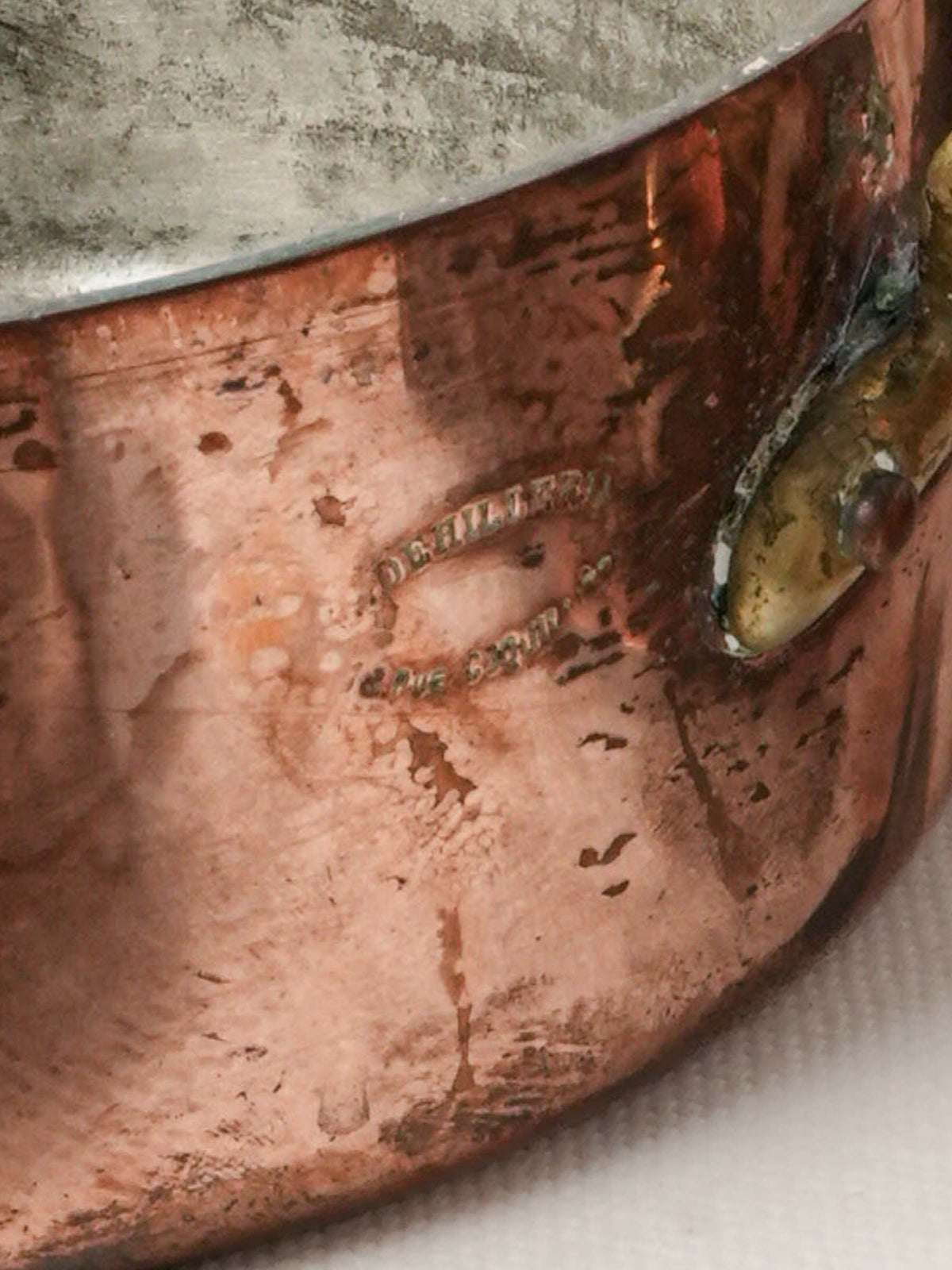 Set of four Copper Lidded Casseroles with Fish Kettle