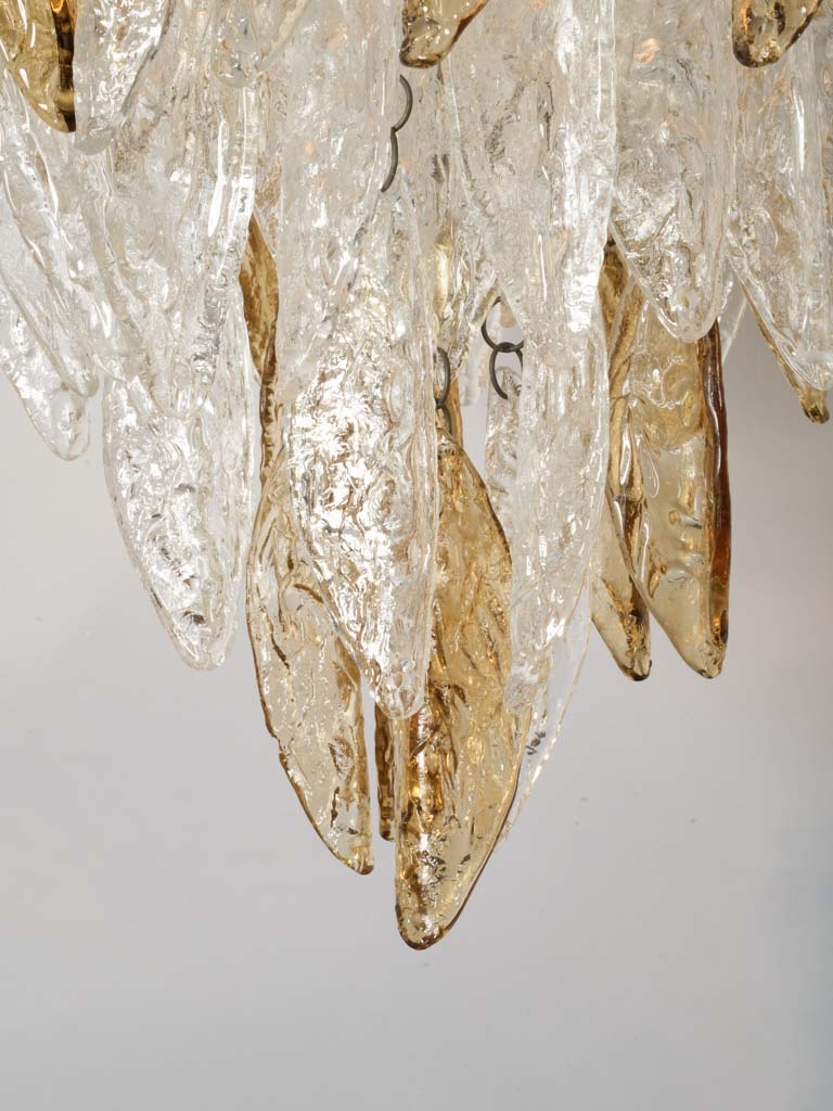 Organic leaf-shaped Murano chandelier beauty