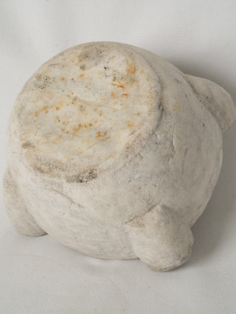 Antique marble mortar with four ears