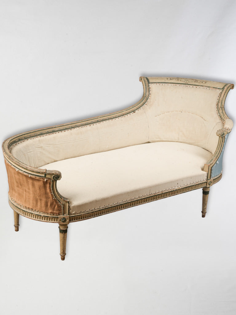 Late 18th Century Elegant Painted Directoire Period Méridienne Banquette - 69"