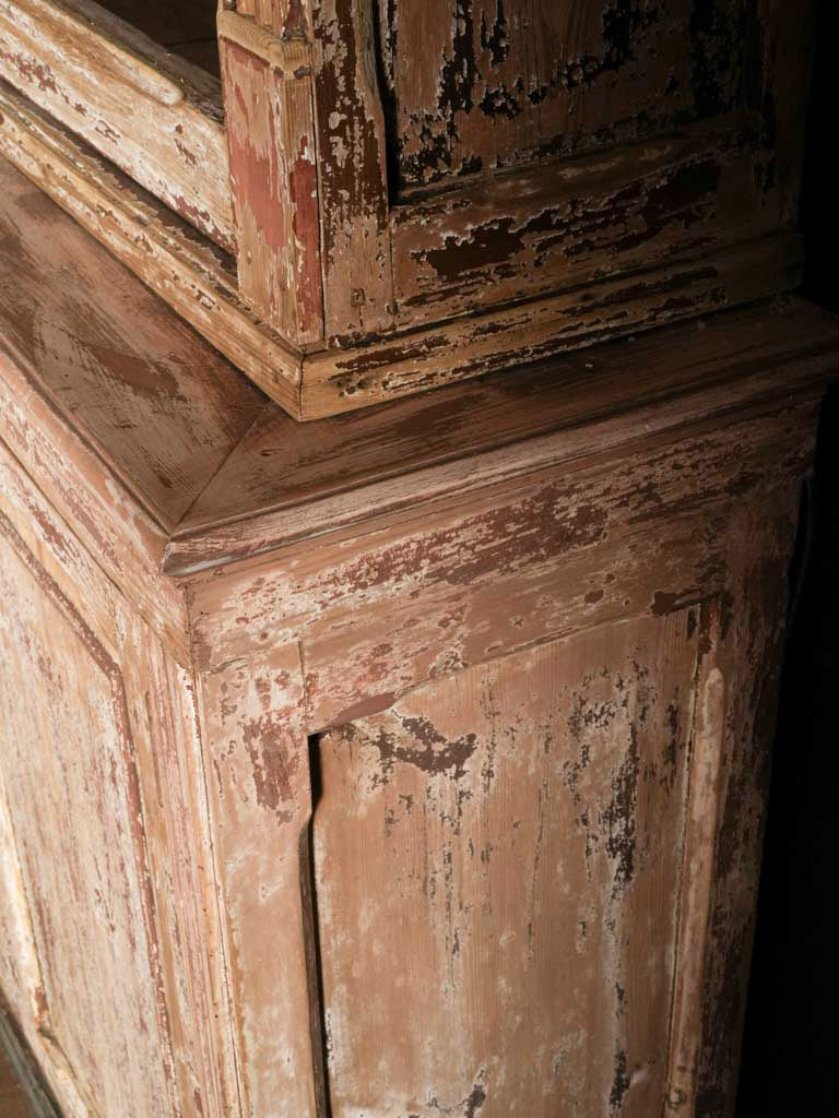 Layered patina wooden display case  