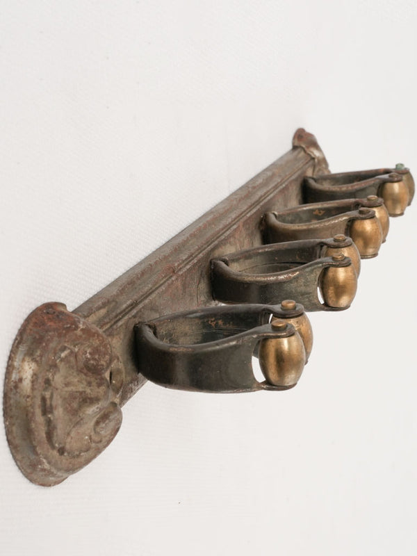Vintage brass billiard cue holder