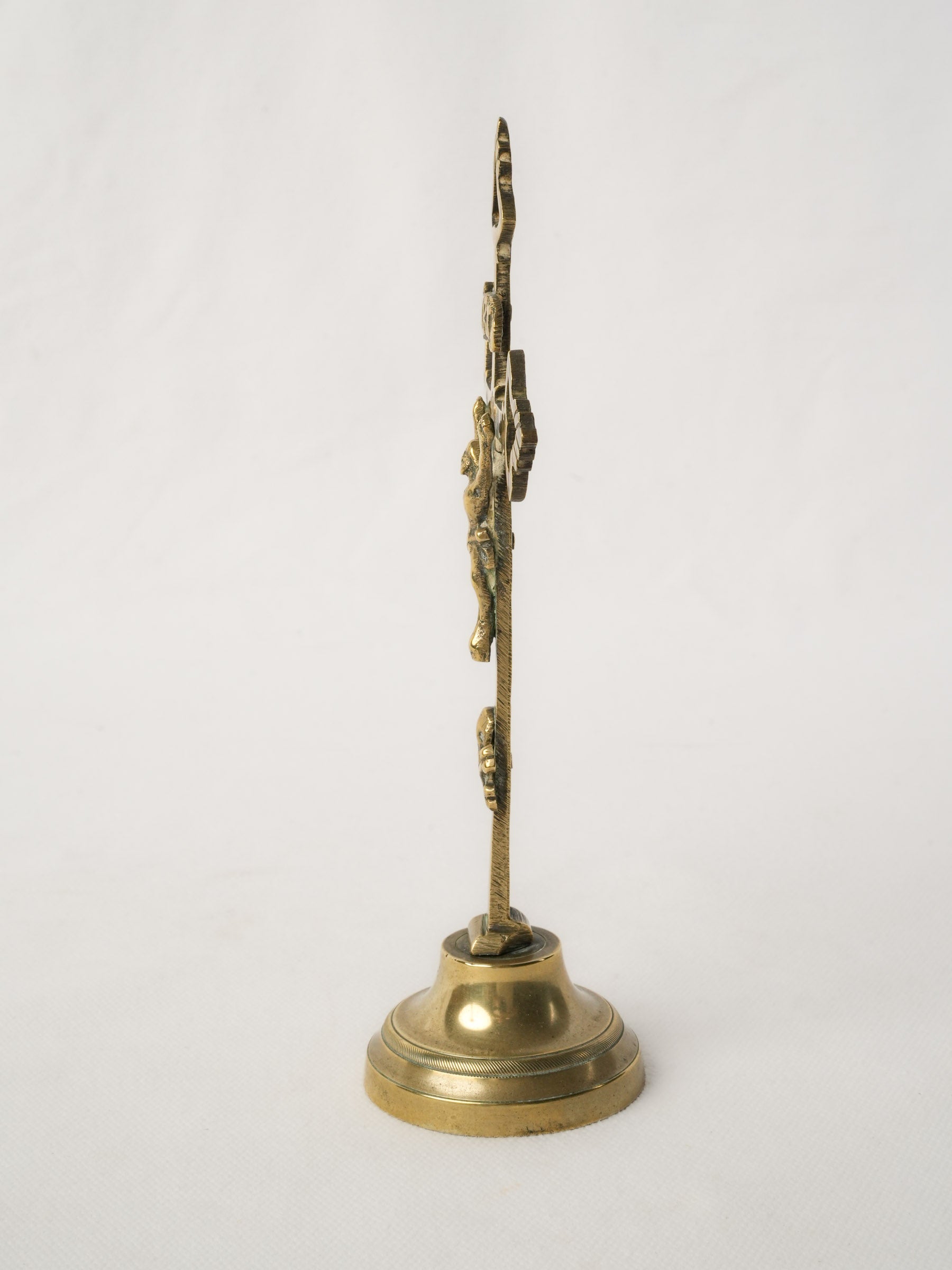 18th-Century Brass Standing Crucifix