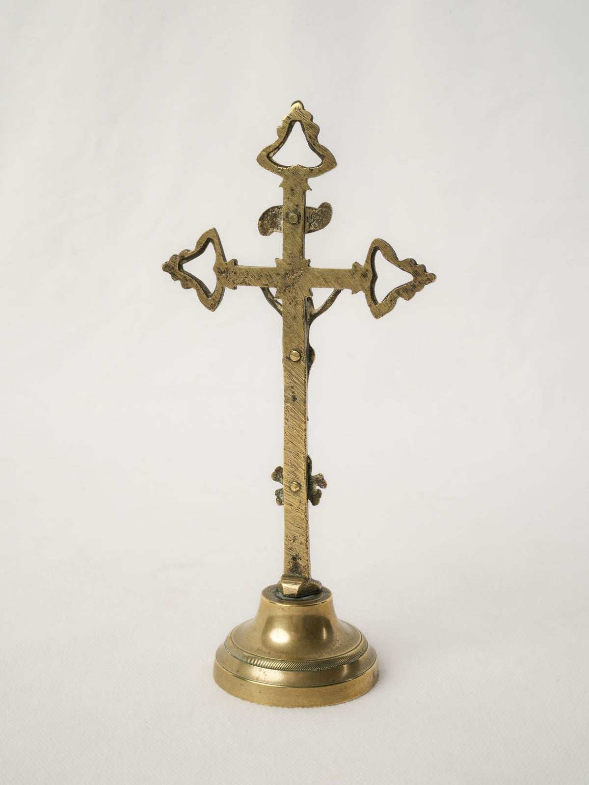18th-Century Brass Standing Crucifix