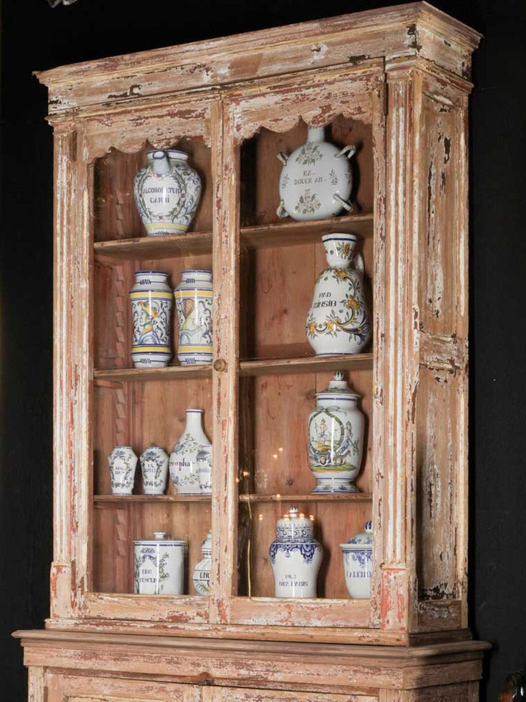 Glazed antique French neoclassical cabinet  