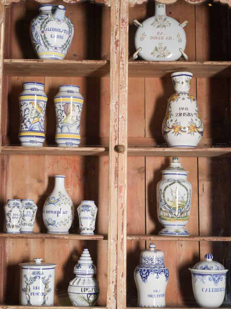 Distressed finish French display cupboard  