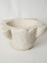 Antique French white marble mortar