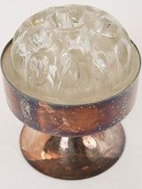 Vintage 'Pique fleur' glass vase w/ silver plate base 5"