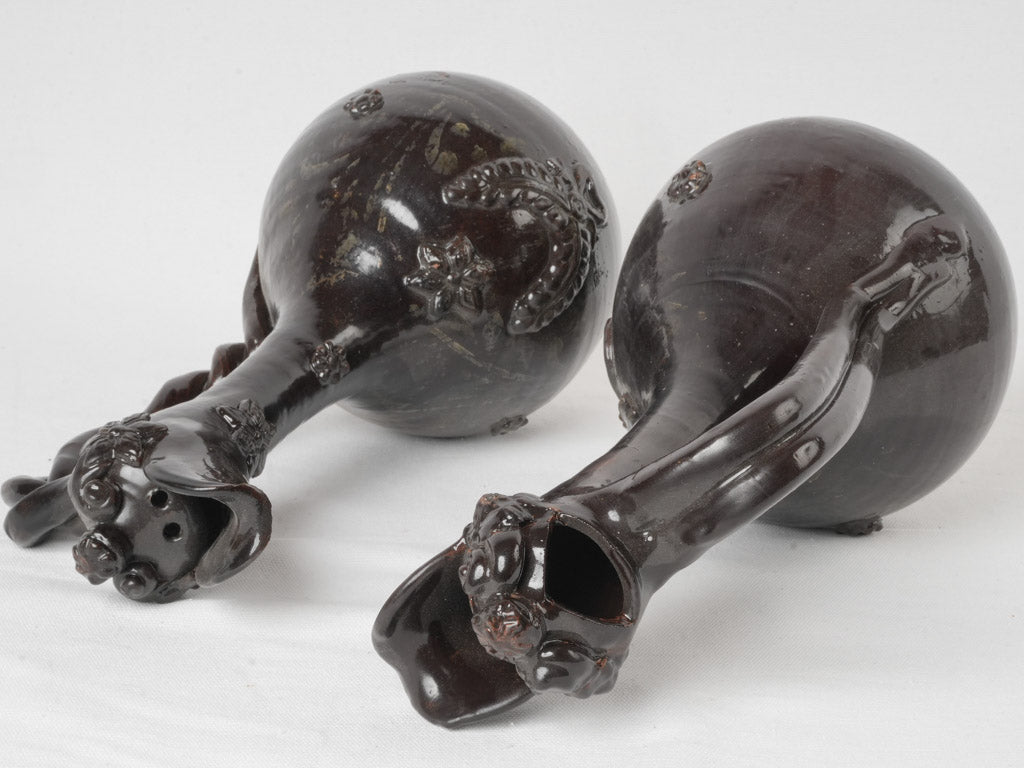 Glossy glazed ceremonial pitchers  