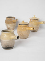 Antique timeworn French terracotta pots