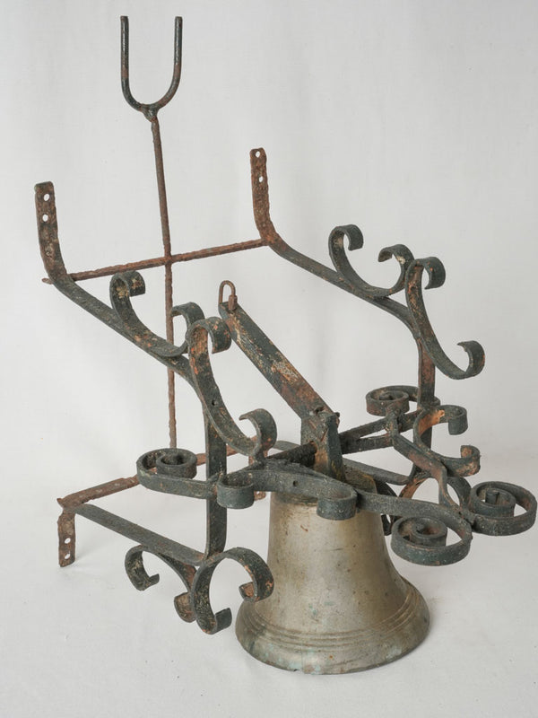 French vintage bell with iron bracket