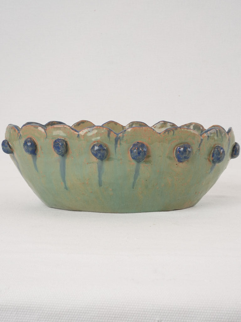 Oval handmade terracotta bowl 11½"
