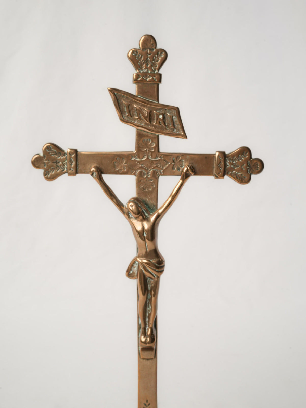 18th-Century Jansenist Brass Standing Crucifix